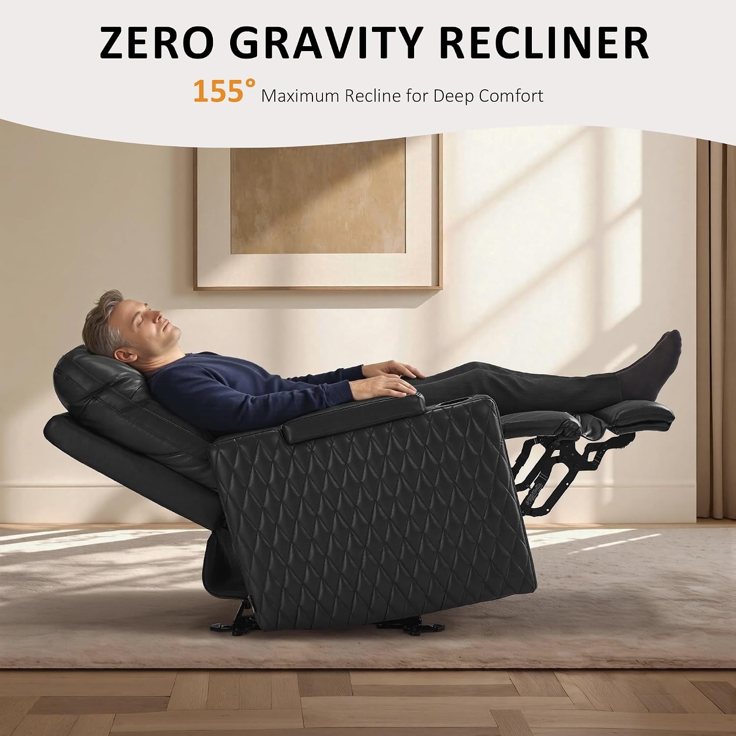 image:imageMCombo 80 Zero Gravity Oversized Power Reclining Loveseat with Adjustable Headrest for Living Room Double Recliner Sofa with USB amp Type C Armrest Storage amp LED Light HTS401SETBlack