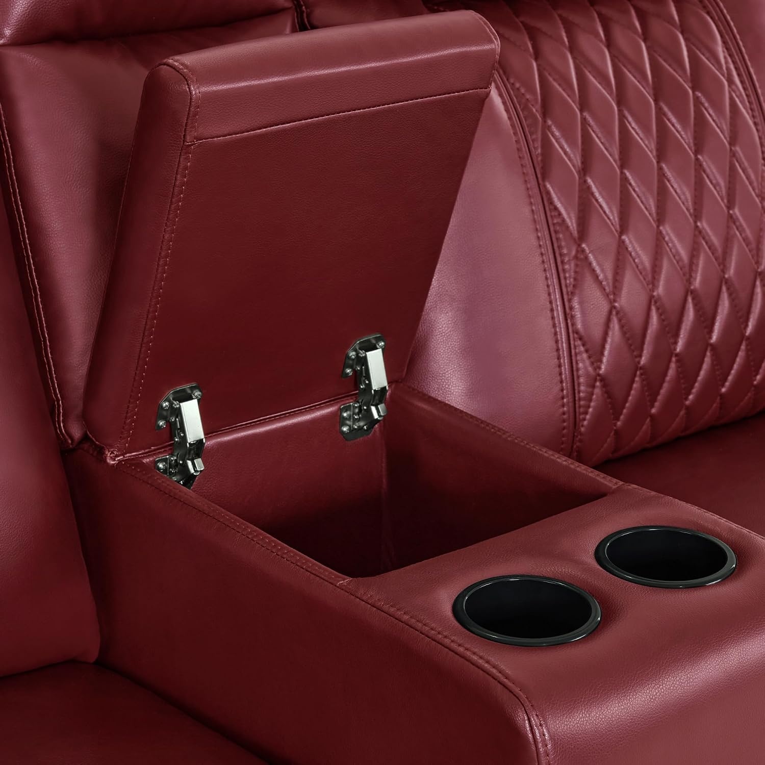 image:imageMCombo 80 Zero Gravity Oversized Power Reclining Loveseat with Adjustable Headrest for Living Room Double Recliner Sofa with USB amp Type C Armrest Storage amp LED Light HTS401SETRed