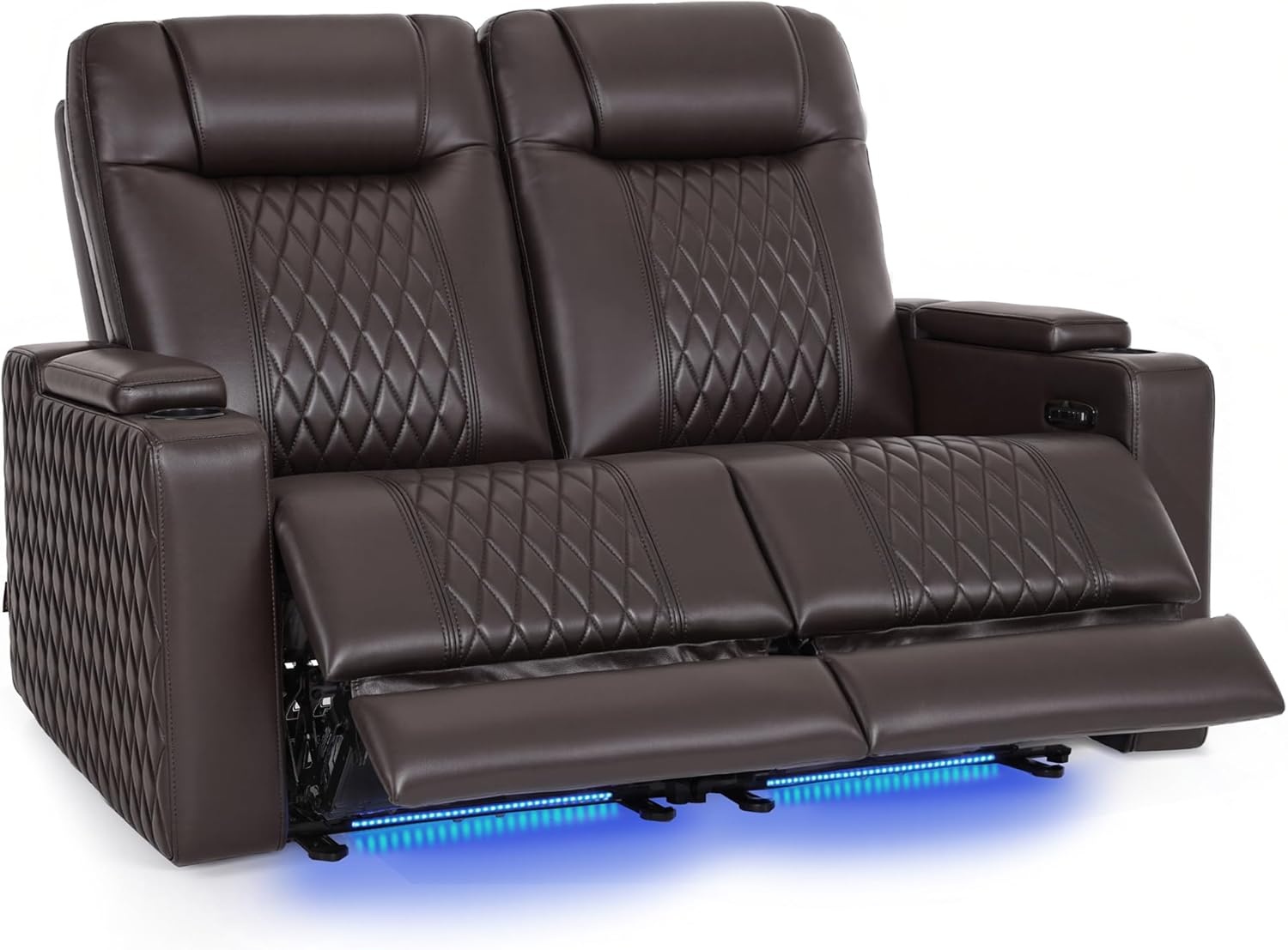 image:imageMCombo 80 Zero Gravity Oversized Power Reclining Loveseat with Adjustable Headrest for Living Room Double Recliner Sofa with USB amp Type C Armrest Storage amp LED Light HTS401SETBrown