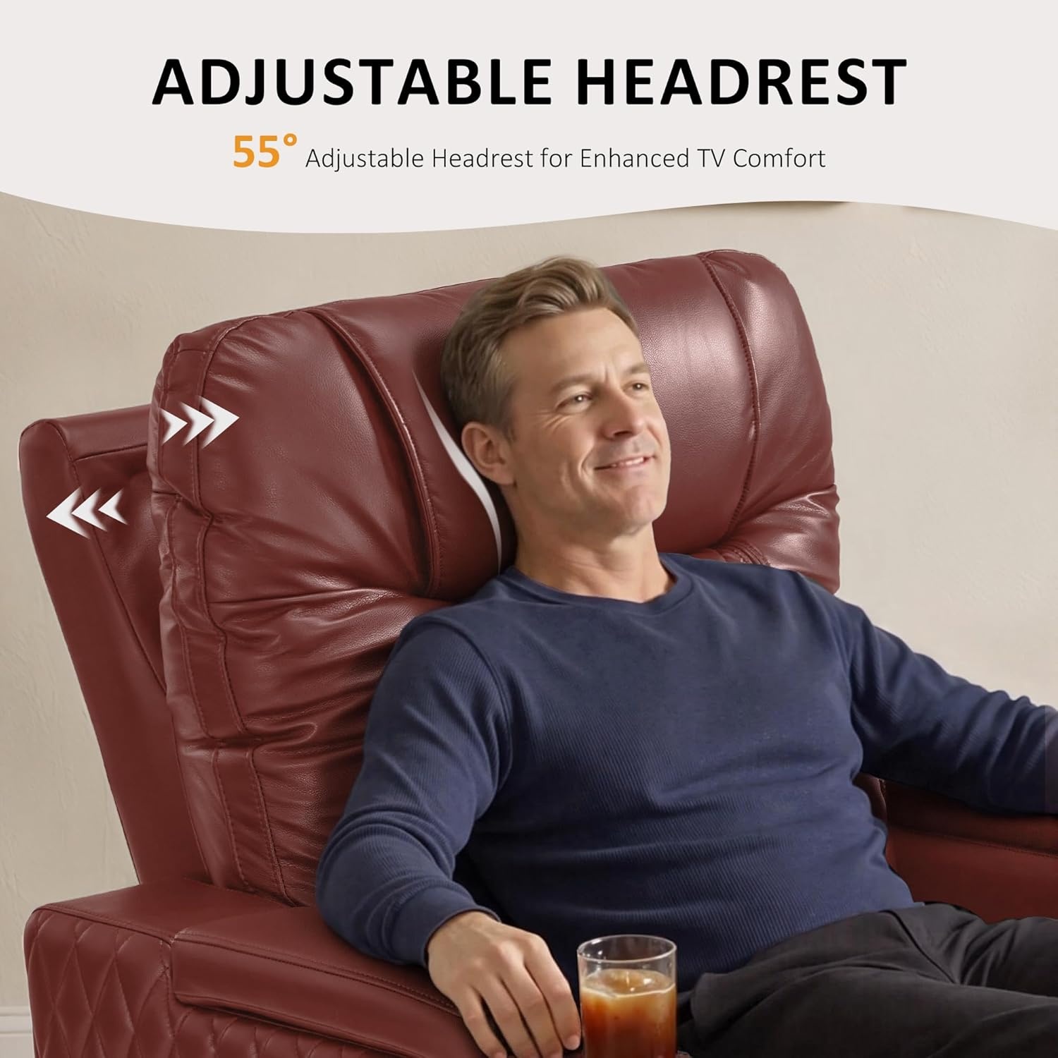 image:imageMCombo 80 Zero Gravity Oversized Power Reclining Loveseat with Adjustable Headrest for Living Room Double Recliner Sofa with USB amp Type C Armrest Storage amp LED Light HTS401SETRed