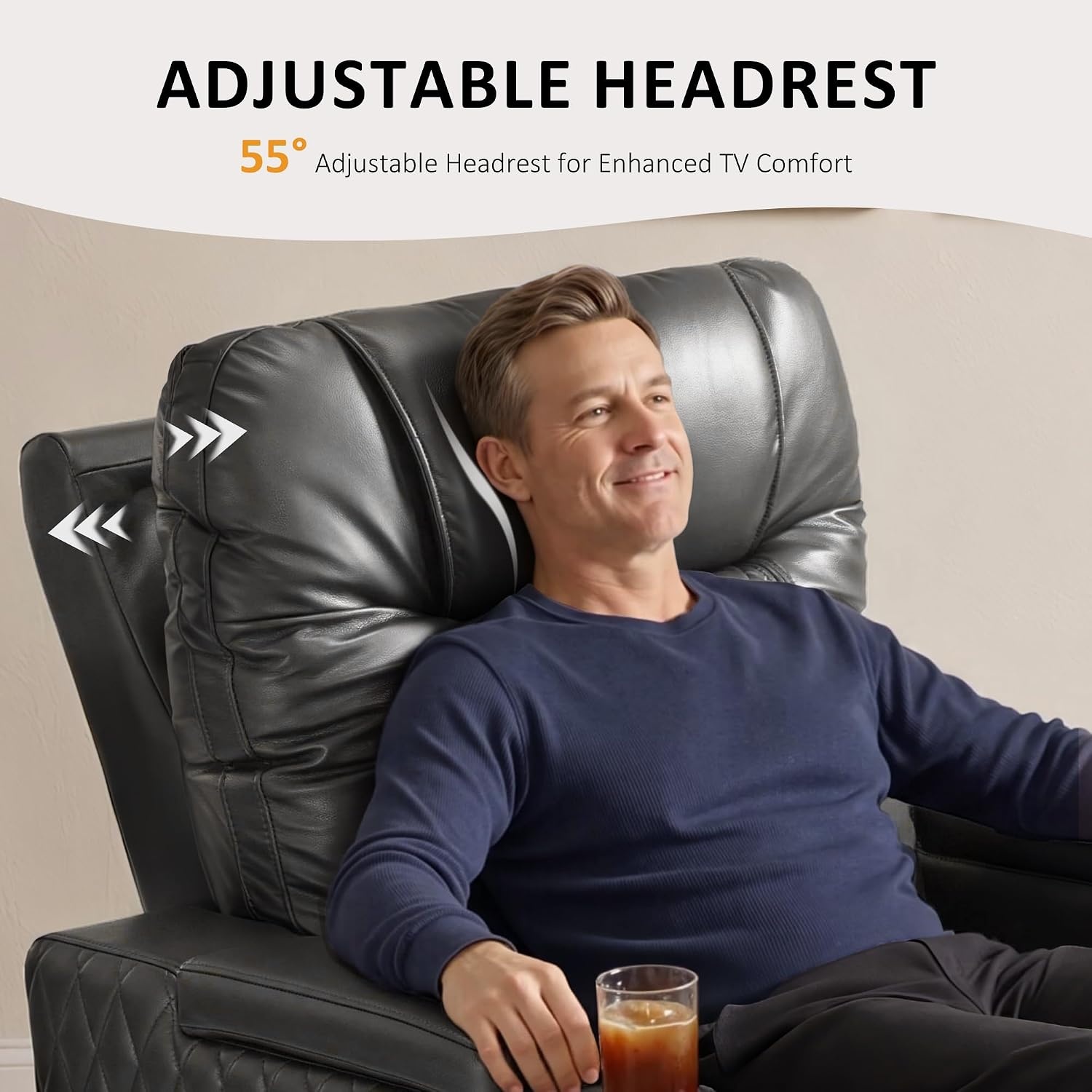 image:imageMCombo 80 Zero Gravity Oversized Power Reclining Loveseat with Adjustable Headrest for Living Room Double Recliner Sofa with USB amp Type C Armrest Storage amp LED Light HTS401SETDark Grey