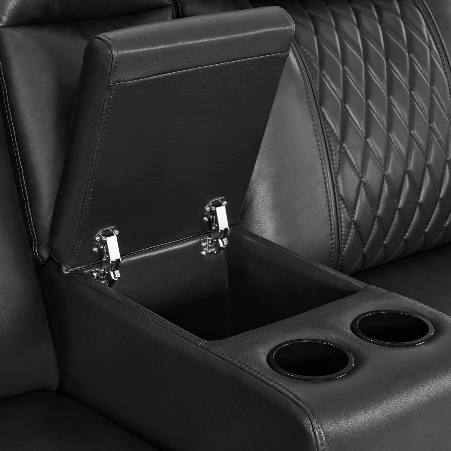 image:imageMCombo 80 Zero Gravity Oversized Power Reclining Loveseat with Adjustable Headrest for Living Room Double Recliner Sofa with USB amp Type C Armrest Storage amp LED Light HTS401SETDark Grey