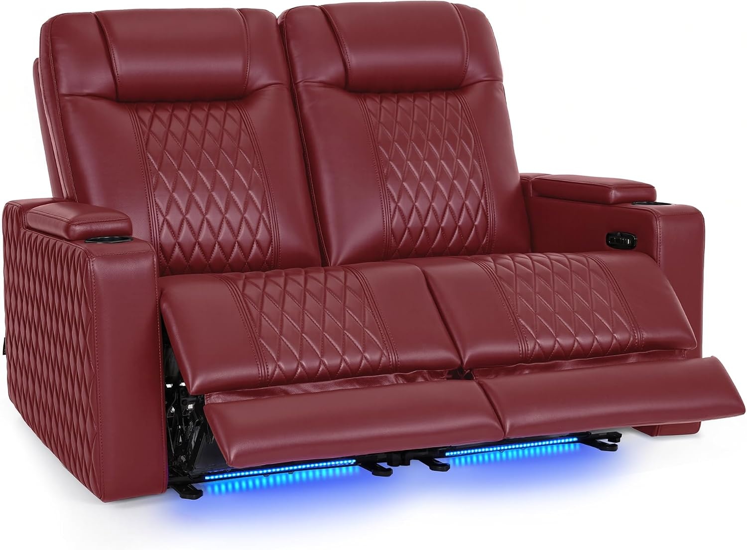 image:imageMCombo 80 Zero Gravity Oversized Power Reclining Loveseat with Adjustable Headrest for Living Room Double Recliner Sofa with USB amp Type C Armrest Storage amp LED Light HTS401SETRed