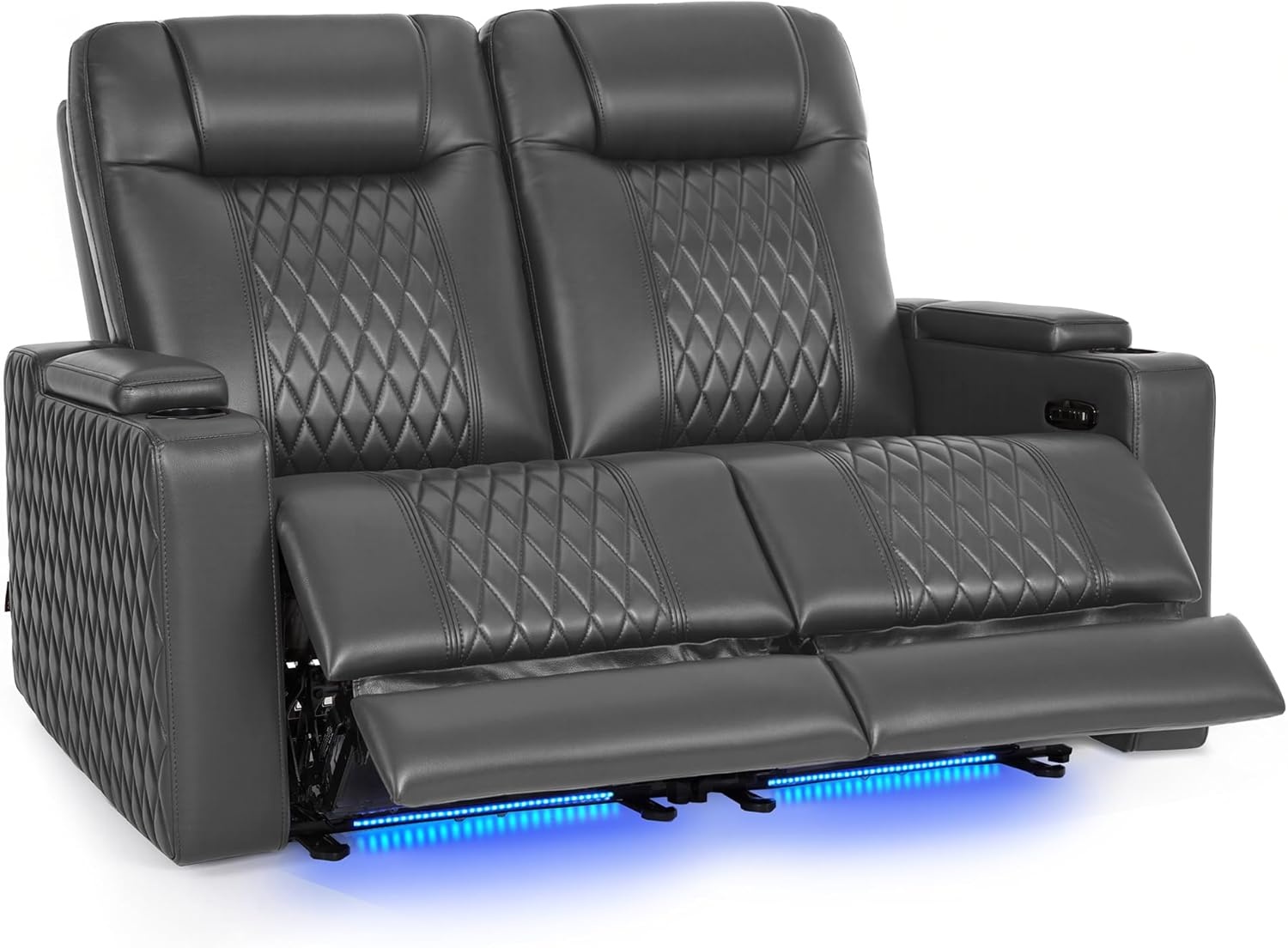 image:imageMCombo 80 Zero Gravity Oversized Power Reclining Loveseat with Adjustable Headrest for Living Room Double Recliner Sofa with USB amp Type C Armrest Storage amp LED Light HTS401SETDark Grey