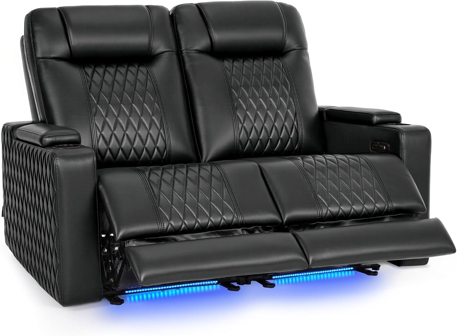 image:imageMCombo 80 Zero Gravity Oversized Power Reclining Loveseat with Adjustable Headrest for Living Room Double Recliner Sofa with USB amp Type C Armrest Storage amp LED Light HTS401SETBlack