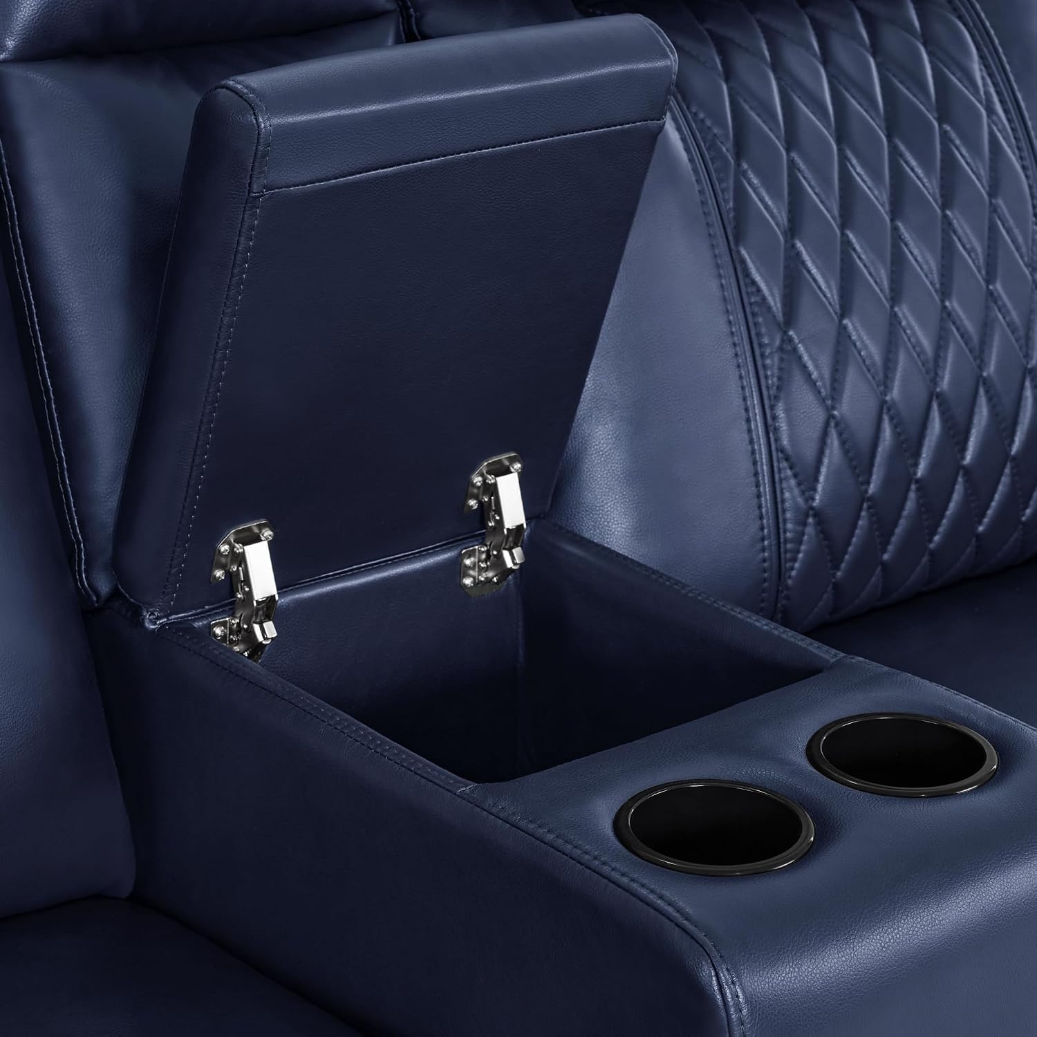 image:imageMCombo 80 Zero Gravity Oversized Power Reclining Loveseat with Adjustable Headrest for Living Room Double Recliner Sofa with USB amp Type C Armrest Storage amp LED Light HTS401SETNavy Blue