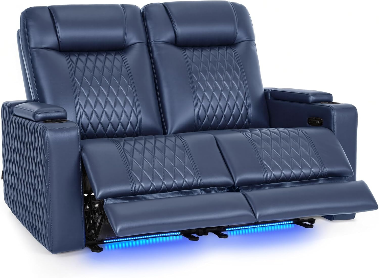 image:imageMCombo 80 Zero Gravity Oversized Power Reclining Loveseat with Adjustable Headrest for Living Room Double Recliner Sofa with USB amp Type C Armrest Storage amp LED Light HTS401SETNavy Blue