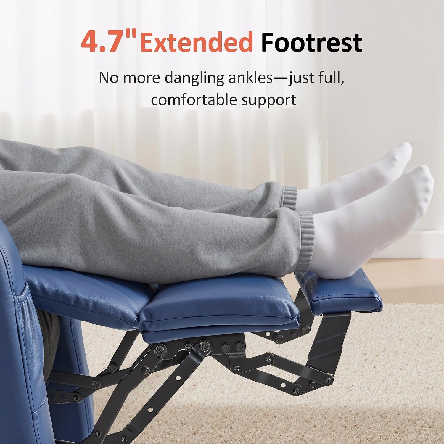 image:imageMCombo Extra Wide Power Lift Recliner Chair for Elderly Lift Chair with Heat and Massage for Big People USBampType C Ports Cup Holders Faux Leather R7045 Grey MediumWideBlue