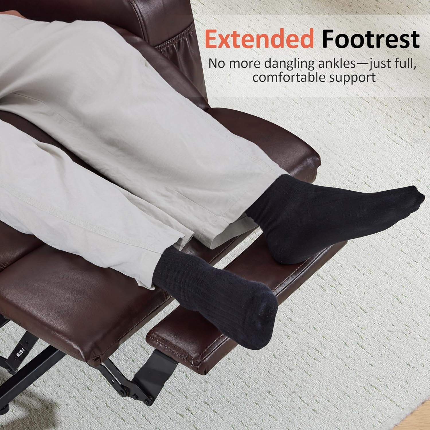 image:imageMCombo Extra Wide Power Lift Recliner Chair for Elderly Lift Chair with Heat and Massage for Big People USBampType C Ports Cup Holders Faux Leather R7045 Grey MediumWideDark Brown