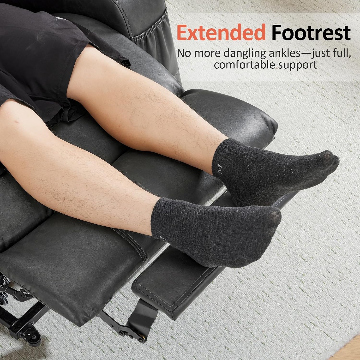 image:imageMCombo Extra Wide Power Lift Recliner Chair for Elderly Lift Chair with Heat and Massage for Big People USBampType C Ports Cup Holders Faux Leather R7045 Grey MediumWideGrey