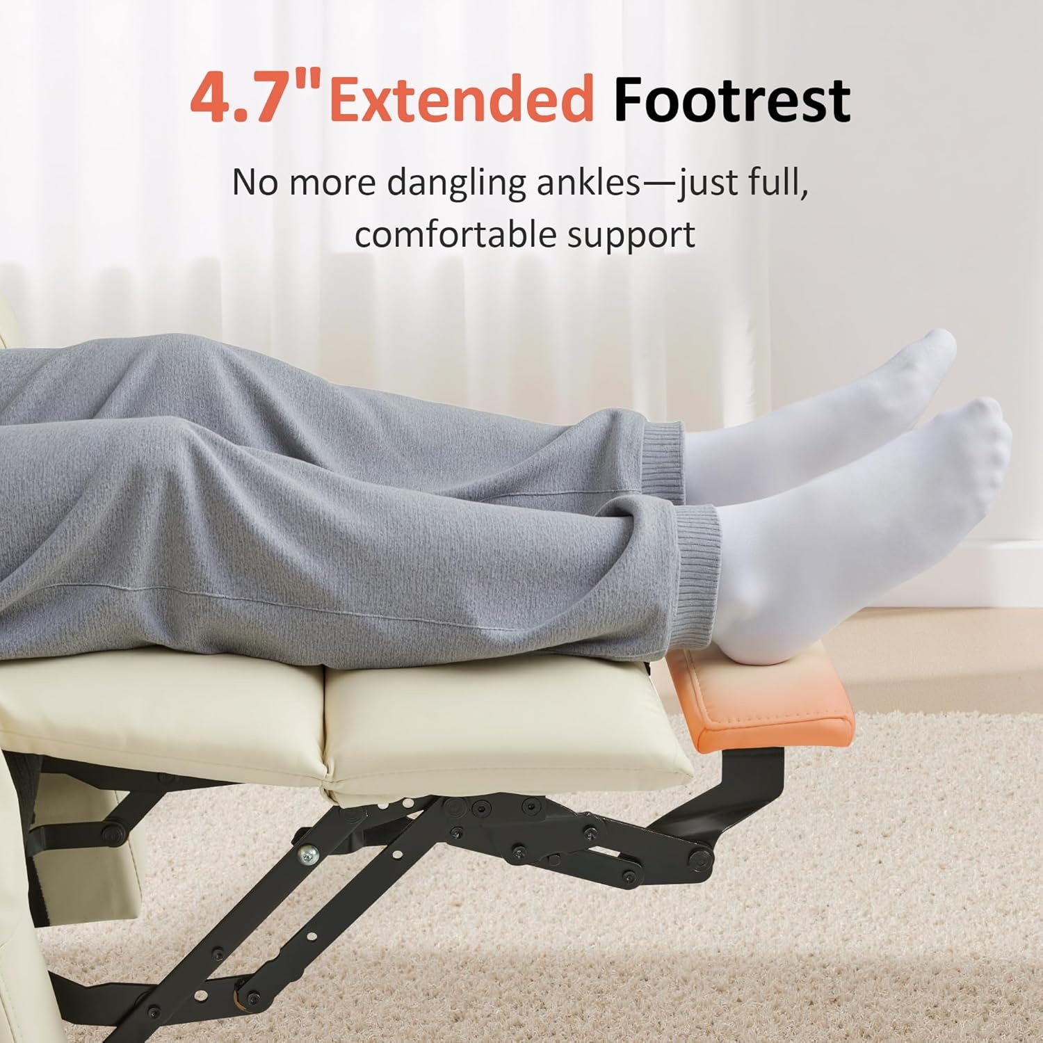 image:imageMCombo Extra Wide Power Lift Recliner Chair for Elderly Lift Chair with Heat and Massage for Big People USBampType C Ports Cup Holders Faux Leather R7045 Grey MediumWideCream White
