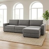 image:imageMCombo 116 Oversized Sectional Couch Sofa with Storage Ottoman PetFriendly Cloud Couch with FSC Certified 26 Deep Seat Sofa for Living Room Chenille S6366 GreyGrey