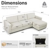 image:imageMCombo 116 Oversized Sectional Couch Sofa with Storage Ottoman PetFriendly Cloud Couch with FSC Certified 26 Deep Seat Sofa for Living Room Chenille S6366 GreyBeige