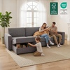image:imageMCombo 116 Oversized Sectional Couch Sofa with Storage Ottoman PetFriendly Cloud Couch with FSC Certified 26 Deep Seat Sofa for Living Room Chenille S6366 GreyGrey