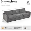 image:imageMCombo 116 Oversized Sectional Couch Sofa with Storage Ottoman PetFriendly Cloud Couch with FSC Certified 26 Deep Seat Sofa for Living Room Chenille S6366 GreyGrey
