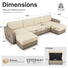 image:imageMCombo 116 Oversized Sectional Couch Sofa with Storage Ottoman PetFriendly Cloud Couch with FSC Certified 26 Deep Seat Sofa for Living Room Chenille S6366 GreyCream