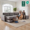 image:imageMCombo 116 Oversized Sectional Couch Sofa with Storage Ottoman PetFriendly Cloud Couch with FSC Certified 26 Deep Seat Sofa for Living Room Chenille S6366 GreyGrey