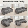 image:imageMCombo 116 Oversized Sectional Couch Sofa with Storage Ottoman PetFriendly Cloud Couch with FSC Certified 26 Deep Seat Sofa for Living Room Chenille S6366 GreyGrey