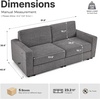 image:imageMCombo 116 Oversized Sectional Couch Sofa with Storage Ottoman PetFriendly Cloud Couch with FSC Certified 26 Deep Seat Sofa for Living Room Chenille S6366 GreyGrey