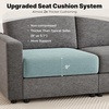 image:imageMCombo 116 Oversized Sectional Couch Sofa with Storage Ottoman PetFriendly Cloud Couch with FSC Certified 26 Deep Seat Sofa for Living Room Chenille S6366 GreyGrey