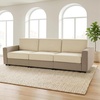 image:imageMCombo 116 Oversized Sectional Couch Sofa with Storage Ottoman PetFriendly Cloud Couch with FSC Certified 26 Deep Seat Sofa for Living Room Chenille S6366 GreyCream