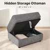 image:imageMCombo 116 Oversized Sectional Couch Sofa with Storage Ottoman PetFriendly Cloud Couch with FSC Certified 26 Deep Seat Sofa for Living Room Chenille S6366 GreyGrey