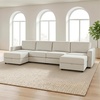 image:imageMCombo 116 Oversized Sectional Couch Sofa with Storage Ottoman PetFriendly Cloud Couch with FSC Certified 26 Deep Seat Sofa for Living Room Chenille S6366 GreyBeige