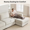 image:imageMCombo 116 Oversized Sectional Couch Sofa with Storage Ottoman PetFriendly Cloud Couch with FSC Certified 26 Deep Seat Sofa for Living Room Chenille S6366 GreyBeige