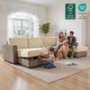image:imageMCombo 116 Oversized Sectional Couch Sofa with Storage Ottoman PetFriendly Cloud Couch with FSC Certified 26 Deep Seat Sofa for Living Room Chenille S6366 GreyCream