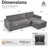image:imageMCombo 116 Oversized Sectional Couch Sofa with Storage Ottoman PetFriendly Cloud Couch with FSC Certified 26 Deep Seat Sofa for Living Room Chenille S6366 GreyGrey