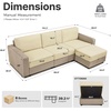 image:imageMCombo 116 Oversized Sectional Couch Sofa with Storage Ottoman PetFriendly Cloud Couch with FSC Certified 26 Deep Seat Sofa for Living Room Chenille S6366 GreyCream