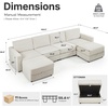 image:imageMCombo 116 Oversized Sectional Couch Sofa with Storage Ottoman PetFriendly Cloud Couch with FSC Certified 26 Deep Seat Sofa for Living Room Chenille S6366 GreyBeige