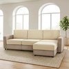 image:imageMCombo 116 Oversized Sectional Couch Sofa with Storage Ottoman PetFriendly Cloud Couch with FSC Certified 26 Deep Seat Sofa for Living Room Chenille S6366 GreyCream