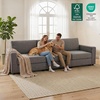 image:imageMCombo 116 Oversized Sectional Couch Sofa with Storage Ottoman PetFriendly Cloud Couch with FSC Certified 26 Deep Seat Sofa for Living Room Chenille S6366 GreyGrey