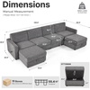 image:imageMCombo 116 Oversized Sectional Couch Sofa with Storage Ottoman PetFriendly Cloud Couch with FSC Certified 26 Deep Seat Sofa for Living Room Chenille S6366 GreyGrey