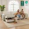 image:imageMCombo 116 Oversized Sectional Couch Sofa with Storage Ottoman PetFriendly Cloud Couch with FSC Certified 26 Deep Seat Sofa for Living Room Chenille S6366 GreyBeige