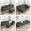 image:imageMCombo 121 Oversized Boneless Sofa with Ottoman Extra Deep Cloud Couch Modular Sectional Sofa Compressed Foam Couch for Living Room SS378 Dark GreyDark Grey