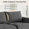 image:imageMCombo 121 Oversized Boneless Sofa with Ottoman Extra Deep Cloud Couch Modular Sectional Sofa Compressed Foam Couch for Living Room SS378 Dark GreyDark Grey