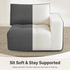 image:imageMCombo 121 Oversized Boneless Sofa with Ottoman Extra Deep Cloud Couch Modular Sectional Sofa Compressed Foam Couch for Living Room SS378 Dark GreyDark Grey