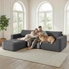 image:imageMCombo 121 Oversized Boneless Sofa with Ottoman Extra Deep Cloud Couch Modular Sectional Sofa Compressed Foam Couch for Living Room SS378 Dark GreyDark Grey