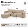image:imageMCombo 121 Oversized Boneless Sofa with Ottoman Extra Deep Cloud Couch Modular Sectional Sofa Compressed Foam Couch for Living Room SS378 Dark GreyLight Brown