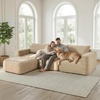 image:imageMCombo 121 Oversized Boneless Sofa with Ottoman Extra Deep Cloud Couch Modular Sectional Sofa Compressed Foam Couch for Living Room SS378 Dark GreyLight Brown