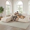 image:imageMCombo 121 Oversized Boneless Sofa with Ottoman Extra Deep Cloud Couch Modular Sectional Sofa Compressed Foam Couch for Living Room SS378 Dark GreyWhite