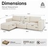 image:imageMCombo 121 Oversized Boneless Sofa with Ottoman Extra Deep Cloud Couch Modular Sectional Sofa Compressed Foam Couch for Living Room SS378 Dark GreyWhite