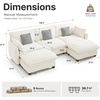 image:imageMCombo 152 Oversized Cloud Sectional Couch Sectional Sofa with FSC Certified U Shaped Couch with Ottoman for Living Room Chenille S0701 BeigeBeige