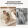 image:imageMCombo 152 Oversized Cloud Sectional Couch Sectional Sofa with FSC Certified U Shaped Couch with Ottoman for Living Room Chenille S0701 BeigeBeige