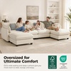 image:imageMCombo 152 Oversized Cloud Sectional Couch Sectional Sofa with FSC Certified U Shaped Couch with Ottoman for Living Room Chenille S0701 BeigeBeige