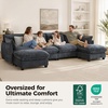 image:imageMCombo 152 Oversized Cloud Sectional Couch Sectional Sofa with FSC Certified U Shaped Couch with Ottoman for Living Room Chenille S0701 BeigeBlack