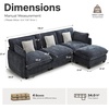 image:imageMCombo 152 Oversized Cloud Sectional Couch Sectional Sofa with FSC Certified U Shaped Couch with Ottoman for Living Room Chenille S0701 BeigeBlack