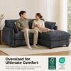 image:imageMCombo 152 Oversized Cloud Sectional Couch Sectional Sofa with FSC Certified U Shaped Couch with Ottoman for Living Room Chenille S0701 BeigeBlack